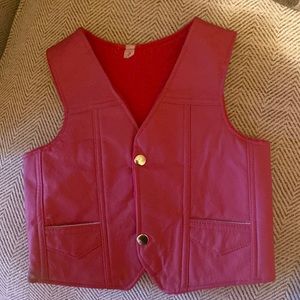 Little girls pink leather vest